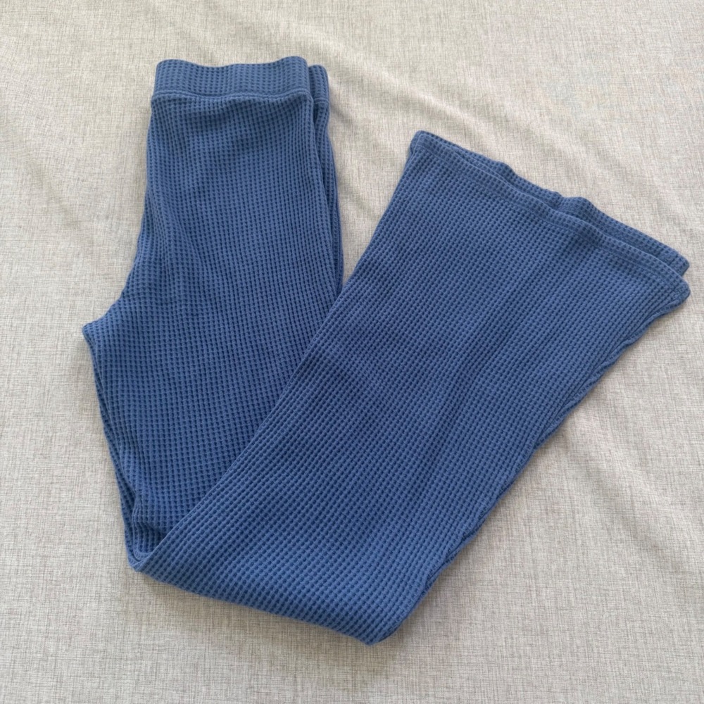 Aerie Waffle Knit Flare Pants Womens Medium Long Tall high waist thermal knit